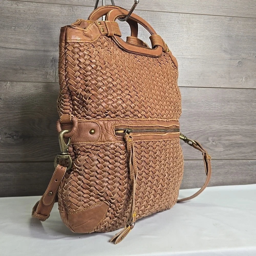Cole Haan Cony Flap Woven Leather Crossbody Bag